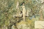 Carl Larsson Karin Cutting Carl-s Hair china oil painting reproduction